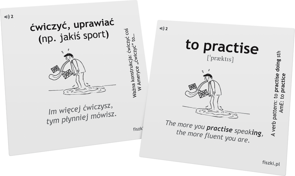 fiszka język angielski ćwiczyć